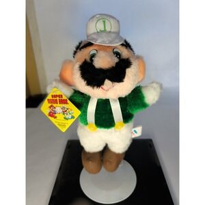 Vintage 1988 Super Mario Bros. Luigi Plush w/ Tag Acme Misprint See Description